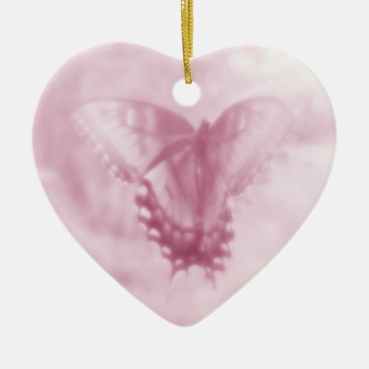 Baby's eerste kerstroze Swallowtail Butterfly Keramisch Ornament (Voorkant)