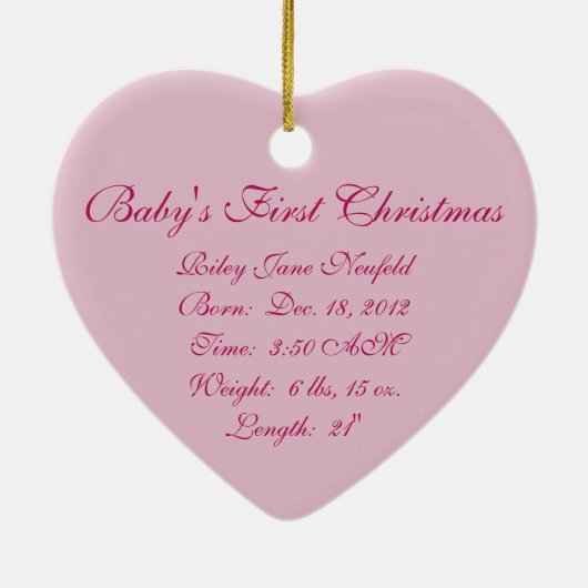 Baby's eerste kerstroze Swallowtail Butterfly Keramisch Ornament (Achterkant)