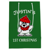 Baby's eerste kerstschattige polair beer gepersona medium cadeauzakje (Achterkant)