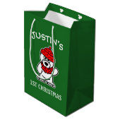 Baby's eerste kerstschattige polair beer gepersona medium cadeauzakje (Achterkant Gekanteld)