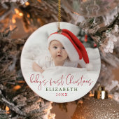 Baby's Eerste Kerstscript Fotoherinnering Keramisch Ornament