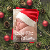 Baby's eerste kerstscript Geboorte Aankondigen Fot Feestdagenkaart