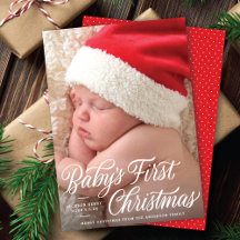 Baby's eerste kerstscript Geboorte Aankondigen Fot