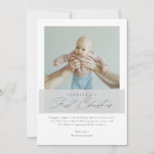 Baby's eerste kerstscript minimalistisch groen feestdagenkaart (Voorkant)