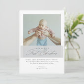 Baby's eerste kerstscript minimalistisch groen feestdagenkaart (Staand voorkant)