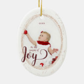 Baby's Eerste Kerstseizoen van Joy Custom Photo Keramisch Ornament