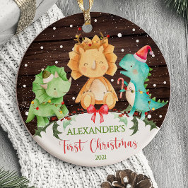 Baby's eerste kerstsieraad Dinosaur Keramisch Ornament