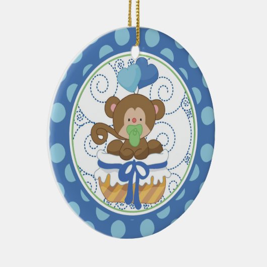 Baby's eerste kerstsieraap keramisch ornament (Rechts)