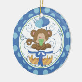 Baby's eerste kerstsieraap keramisch ornament (Links)