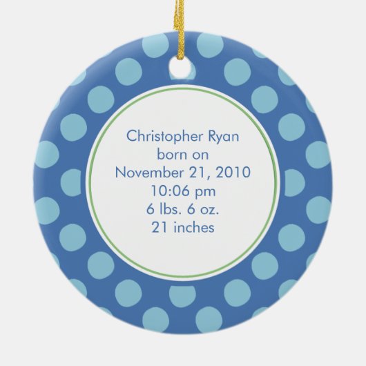 Baby's eerste kerstsieraap keramisch ornament (Achterkant)