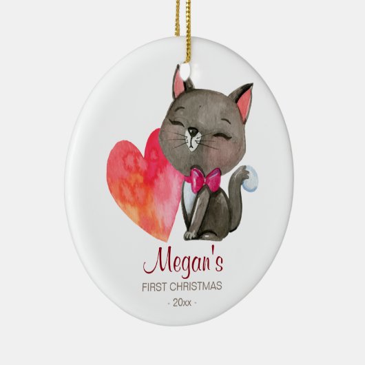 Baby's eerste kerstsierkeuken met waterverf keramisch ornament (Rechts)