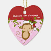 Baby's eerste kerstsiermeisje Sinteraapse Kerstman Keramisch Ornament (Links)