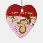 Baby's eerste kerstsiermeisje Sinteraapse Kerstman Keramisch Ornament (Rechts)