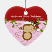 Baby's eerste kerstsiermeisje Sinteraapse Kerstman Keramisch Ornament (Achterkant)