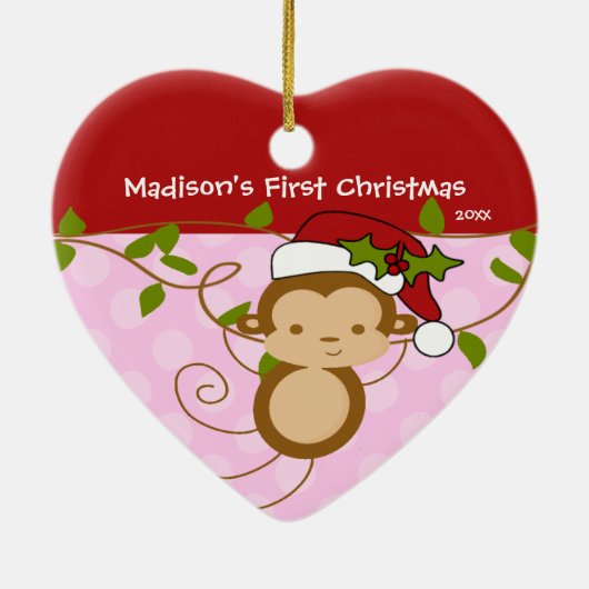 Baby's eerste kerstsiermeisje Sinteraapse Kerstman Keramisch Ornament (Achterkant)