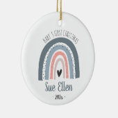 Baby's eerste kerstsierregenboog met waterverf keramisch ornament (Rechts)