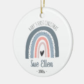 Baby's eerste kerstsierregenboog met waterverf keramisch ornament (Links)