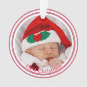 Baby's Eerste Kerstsneeuwvlok op Roze Ornament (voorkant)