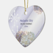 Baby's eerste kerstsneeuwvlokken Floraal Ornament (Links)