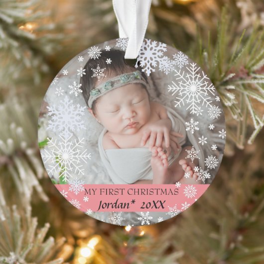 Baby's eerste kerstsneeuwvlokken ornament (Boom)