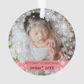 Baby's eerste kerstsneeuwvlokken ornament (achterkant)