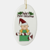 Baby's eerste kerstsnoepriet keramisch ornament (Rechts)