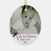 Baby's eerste kerstsnoeprietversiering keramisch ornament (Rechts)