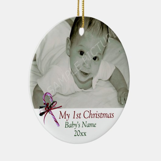 Baby's eerste kerstsnoeprietversiering keramisch ornament (Rechts)