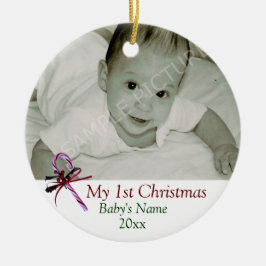 Baby's eerste kerstsnoeprietversiering keramisch ornament