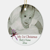 Baby's eerste kerstsnoeprietversiering keramisch ornament (Links)