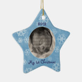 Baby's eerste kerstster-fotoversiering keramisch ornament (Rechts)