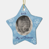 Baby's eerste kerstster-fotoversiering keramisch ornament (Links)