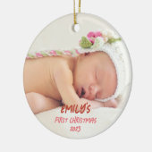 Baby's eerste kerstster & hart keramisch ornament (Links)