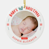 Baby's eerste kersttasje keramisch ornament (Voorkant)