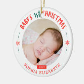 Baby's eerste kersttasje keramisch ornament (Links)
