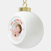 Baby's eerste kersttasje keramische bal ornament (Rechts)