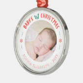Baby's eerste kersttasje metalen ornament (Links)