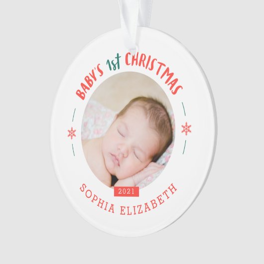 Baby's eerste kersttasje ornament (voorkant)