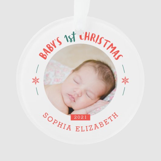 Baby's eerste kersttasje ornament (voorkant)