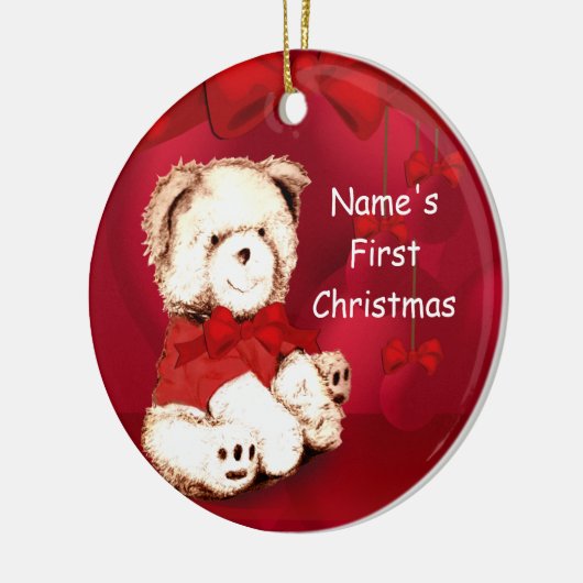 Baby's eerste kerstteddy Bear Ornament (Links)