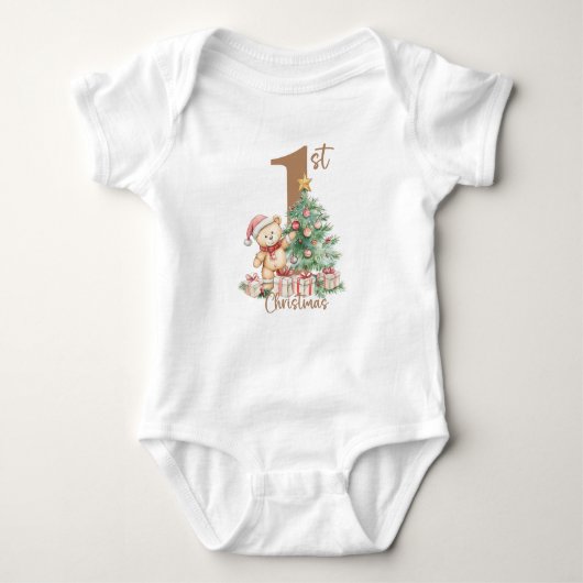 Baby's eerste kerstteddybeer romper (Voorkant)