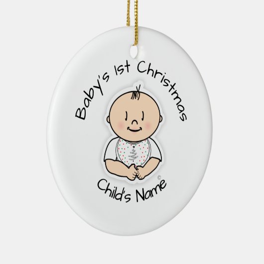 Baby's eerste kersttjoch-versiering -  keramisch ornament (Rechts)