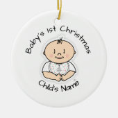 Baby's eerste kersttjoch-versiering -  keramisch ornament (Voorkant)