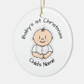 Baby's eerste kersttjoch-versiering -  keramisch ornament (Links)