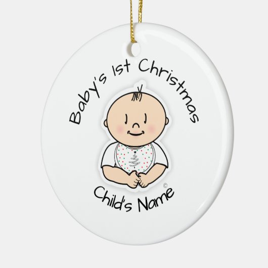 Baby's eerste kersttjoch-versiering -  keramisch ornament (Links)