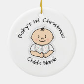 Baby's eerste kersttjoch-versiering -  keramisch ornament (Achterkant)