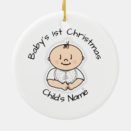 Baby's eerste kersttjoch-versiering -  keramisch ornament (Achterkant)