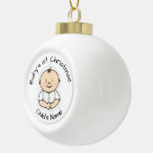 Baby's eerste kersttjoch-versiering -  keramische bal ornament (Rechts)