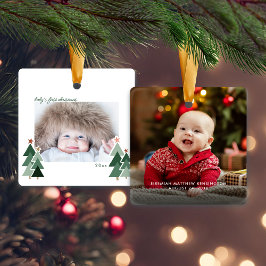 Baby's eerste kersttong foto's keramisch ornament