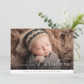 Baby's Eerste Kerstvakantie Baby Geboorte Foto Aankondiging (Staand voorkant)